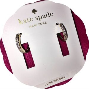 Kate Spade save the date gold hoops